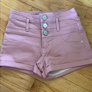 Blush jean shorts